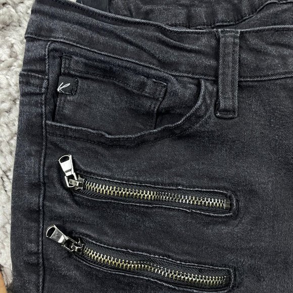 KanCan Jeans Women's Size 13 Black Mid-Rise Skinny Ankle Denim w/ Zipper Pockets - Picture 4 of 14